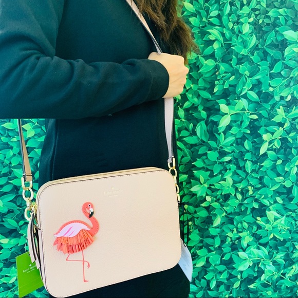 Kate Spade Flamingo Camera Bag By Pool Crossbody - Picture 2 of 8
